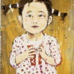 <u>Asian Girl 7x5" Acrylic on Wooden Box w/Handmade Poem Book 2001</u>