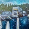 <u>"Rain and Metal"   49 x 68" Acrylic on Canvas 2016</u>