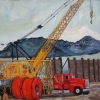 <u>"Crane Metal" 67 x 49" Acrylic on Canvas 2014</u>