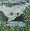 <u>"Two Hearts" 12 x 12" Acrylic on Wood 1998</u>