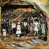 <u>“Ghost People” 18 x 18” Acrylic on Balsa Wood 2021</u><i>Sold</i>