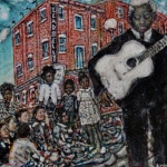 <u>Leadbelly and Children  12 x 12"  Acrylic on Canvas 2021</u><i>Sold</i>