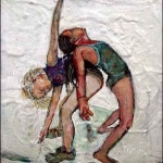 <u>"Bo and Cate"   18 x 18" Acrylic on Canvas 2004</u>