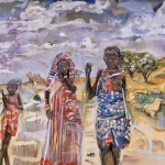<u>"The Maasai"  72 x72"  Oil on Canvas 1999</u><i>sold</i>