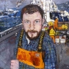 <u>"Pat is Popeye" 36 x 48"  Acrylic on Canvas 2001</u><i>sold</i>